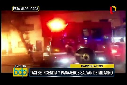 Barrios Altos: pasajeros salvan de morir calcinados dentro de taxi