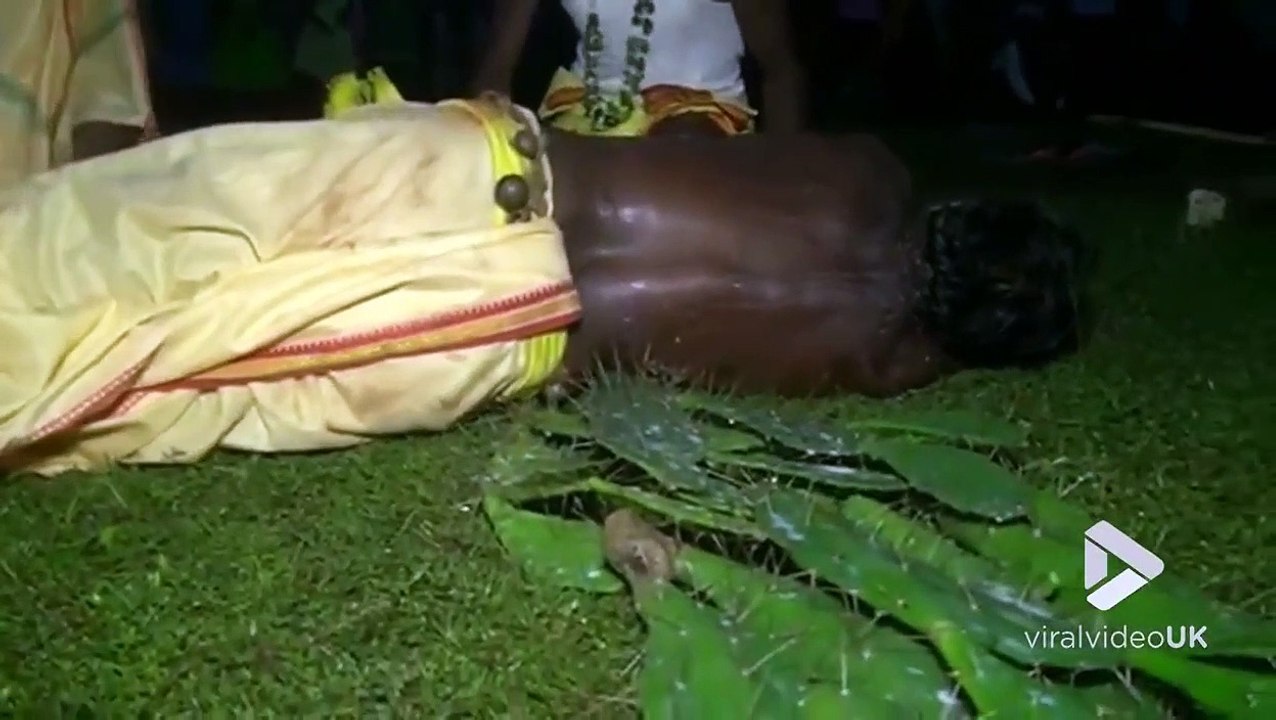 Cet Hindou ce jette dans un cactus géant !! Un vrai dingue...
