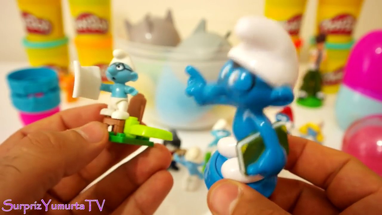 Dev Yumurta Şirine ve Şirin Baba Dev Sürpriz Yumurtası - Play Doh Şirinler Oyun Hamuru Oyuncak #16