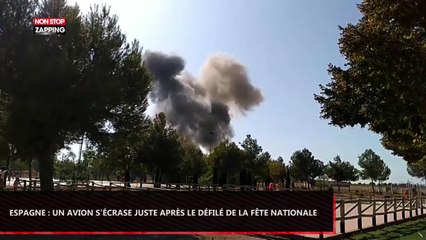Espagne : Un avion militaire s’écrase juste après le défilé de la fête nationale (Vidéo)