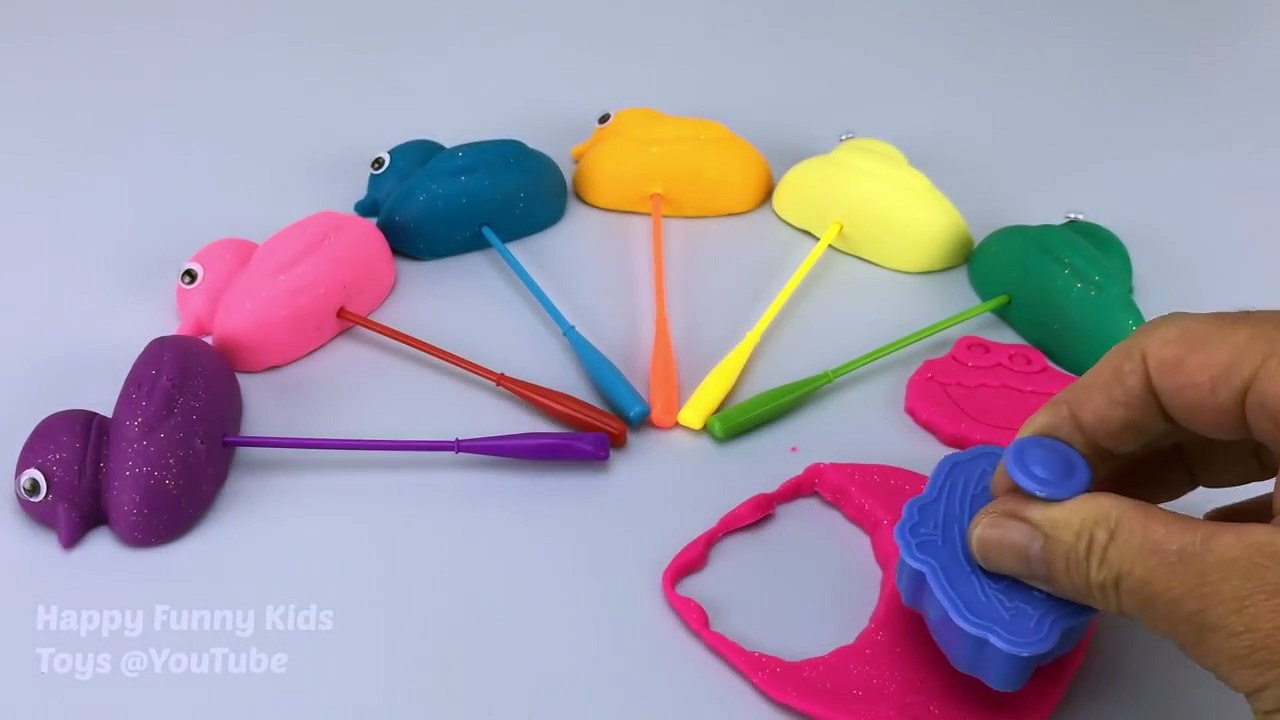 Glitter Play Doh Ducks Lollipops With Elmo Theme Molds Fun for Kids and Children