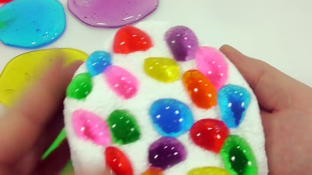 DIY How To Make Foam Clay Colors Jelly Slime Rainbow drop Learn Colors Slime