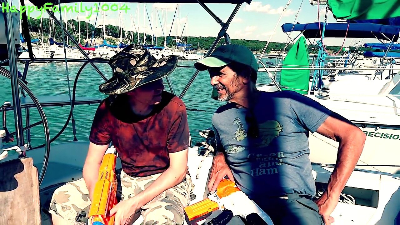 Nerf War: Zombies Attack - Nerf Battle on the Boat - Part 26