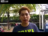 Thaïlande : Un touriste âgé mis KO par un homme devant un agent de police lors d'un road rage !