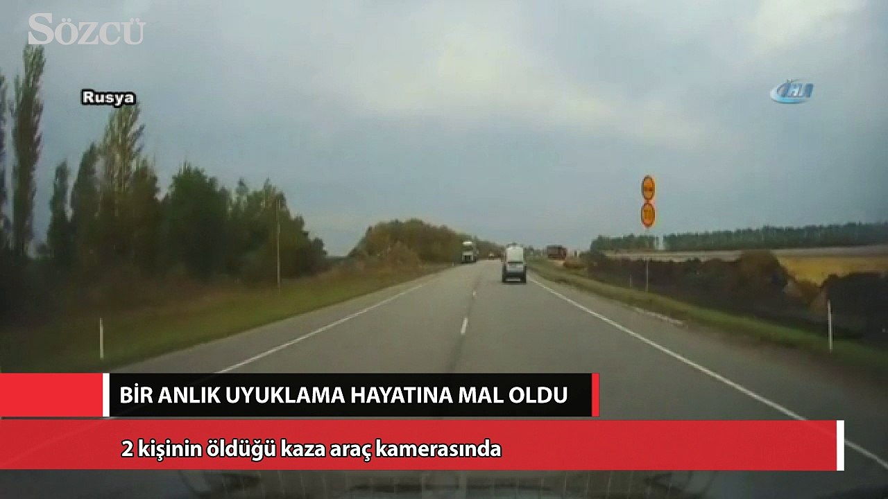 2 kişinin öldüğü kaza araç kamerasında