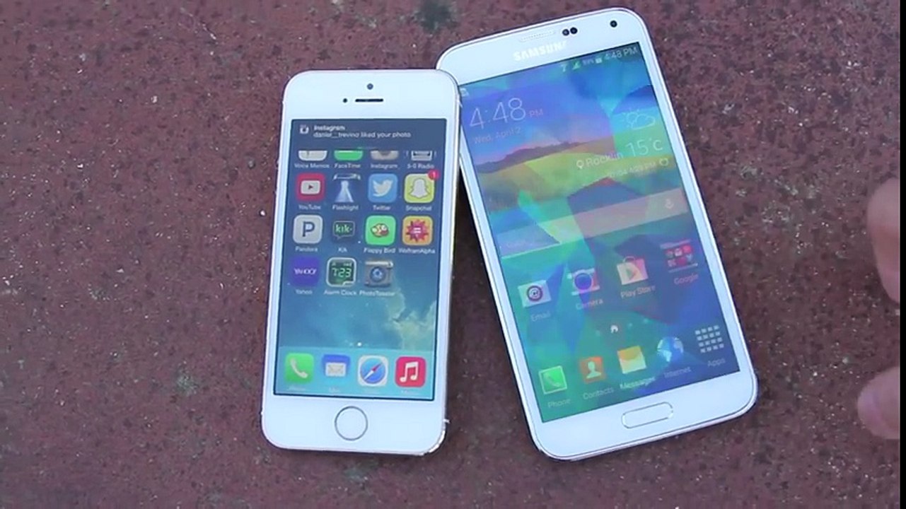 Samsung Galaxy S5 vs iPhone 5S Drop Test