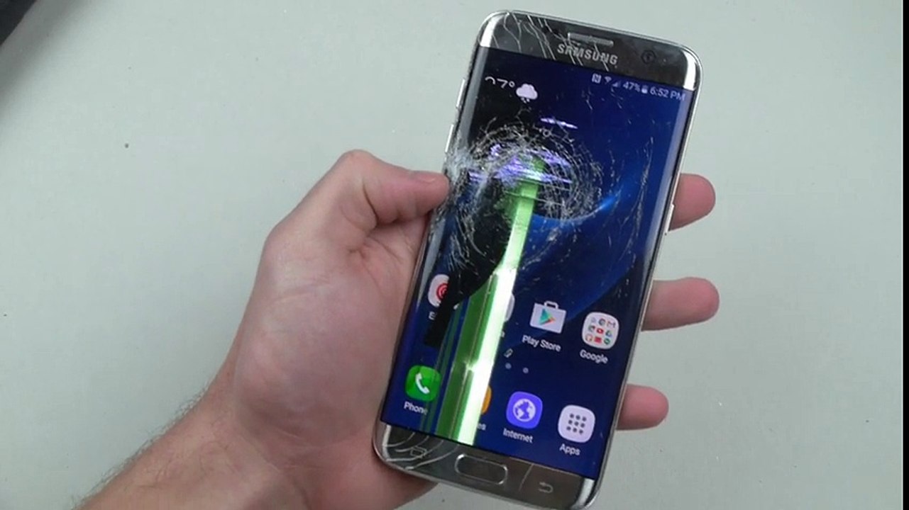 Samsung Galaxy S7 Edge Hammer & Knife Scratch Test