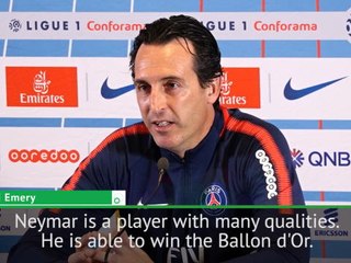 Emery backs Neymar for Ballon d'Or