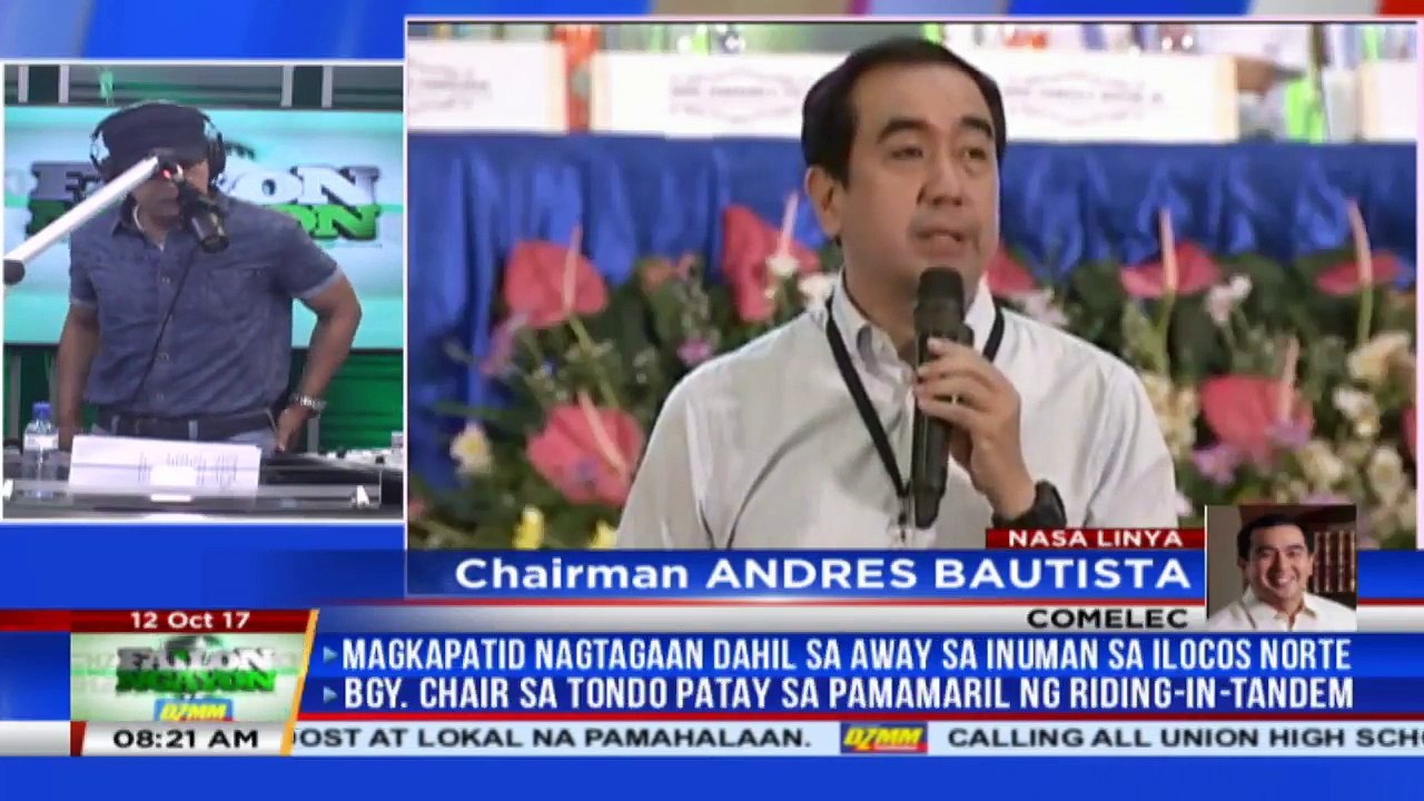 DZMM TeleRadyo Comelec's Bautista Let Duterte decide on my resignation