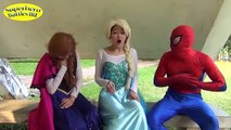 Spiderman Frozen Elsa Toilet Attack Funny Video! Batman Vampire Maleficent Superhero In Real Life