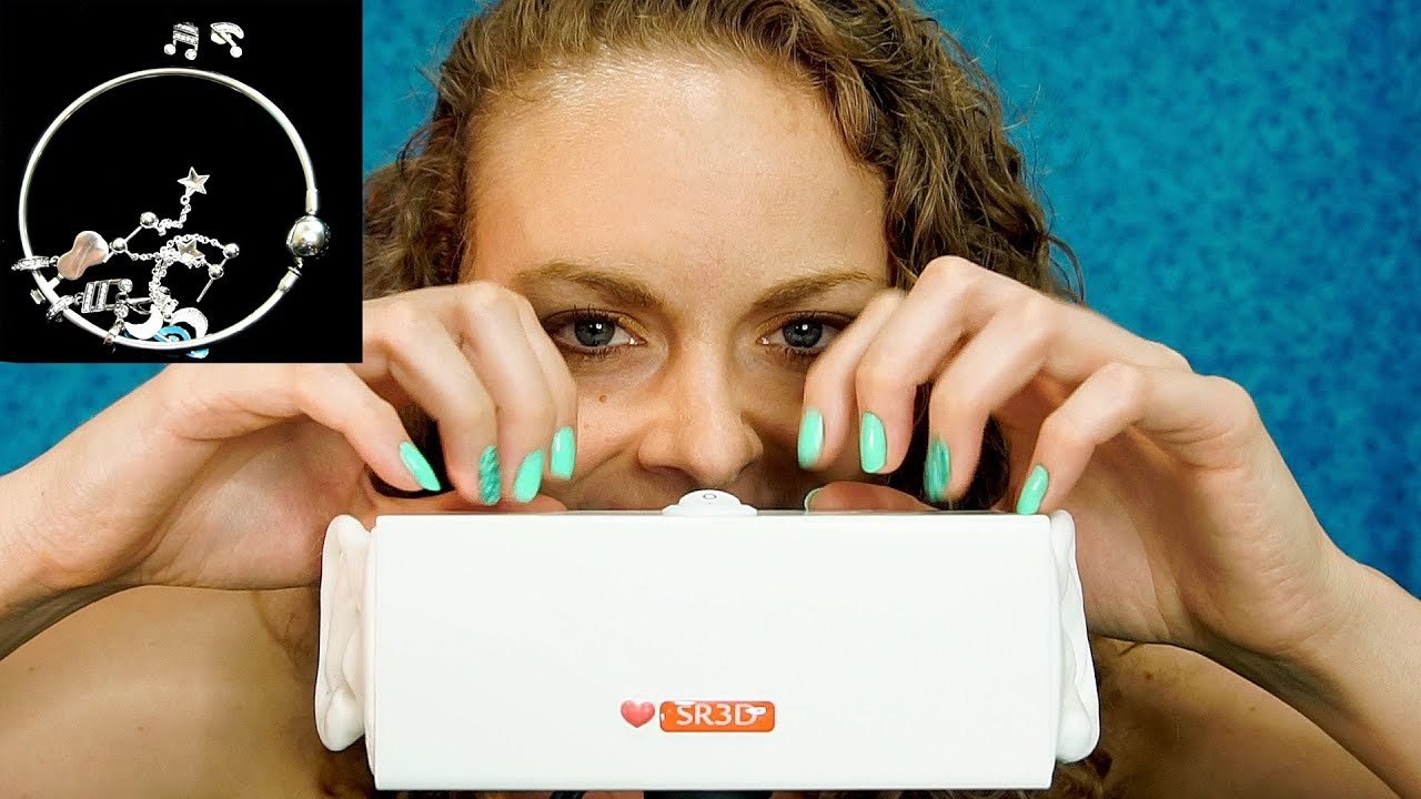 ASMR Tapping & Close Whispers | Jewelry Sounds, Wooden Bowls, Glass, SR3D Mic Tapping