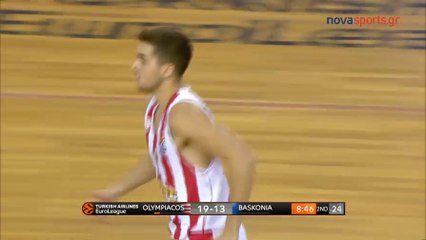 Το τρίποντο Buzzer - Beater του Βασίλη Τολιόπουλου - Ολυμπιακός vs Μπασκόνια - 12.10.2017