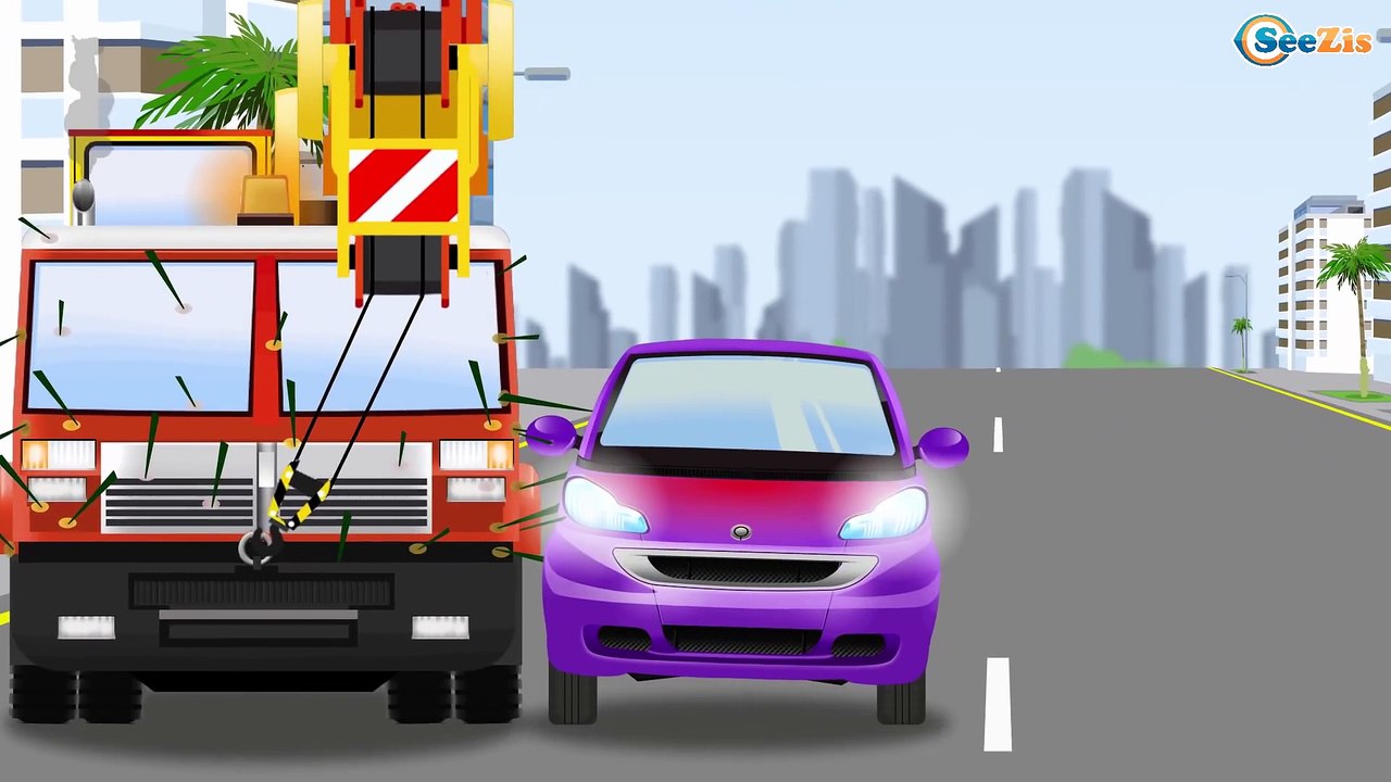 The Red Bulldozer and Big Truck in the City - Cartoons for children - Cars & Trucks for Kids