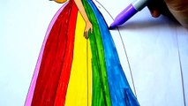 DISNEY PRINCESS BARBIE and TIANA Coloring Book | Coloring Pages Fun Art for kids
