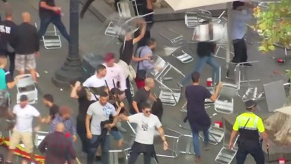 카탈루냐 독립 찬성·반대 시위대 폭력충돌 / YTN