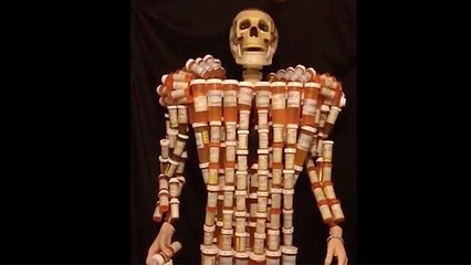 Recovering Addict Builds 'Pill Man' From His Empty Bottles