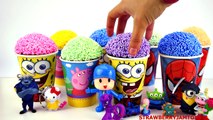 Play Doh Slime Goo Minecraft Peppa Pig Spiderman Frozen Cartoon Surprise Eggs Toys StrawberryJamToys