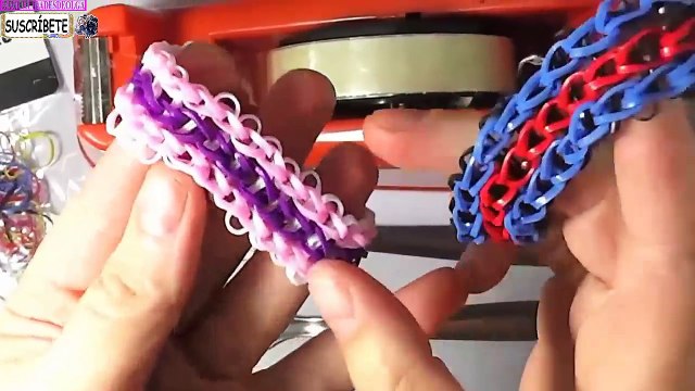 COMO HACER PULSERAS TRIPLE SIMPLE SIN TELAR ¡CON DOS TENEDORES! sin usar Rainbow Loom