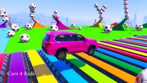 COLOR SUV Cars Transportation in Spiderman Cartoon 3D w Superheroes for babies and kids!