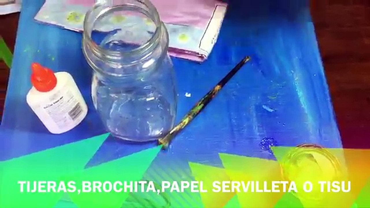 APRENDA A DECORAR FRASCOS CON PAPEL (Frascos de Vidrio)