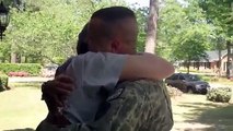 Soldier, Home Early, Surprises His Mother, Sister, Then Father