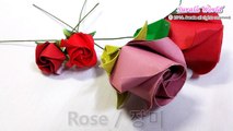 Origami - Rose (flower, Petals & a calyx)