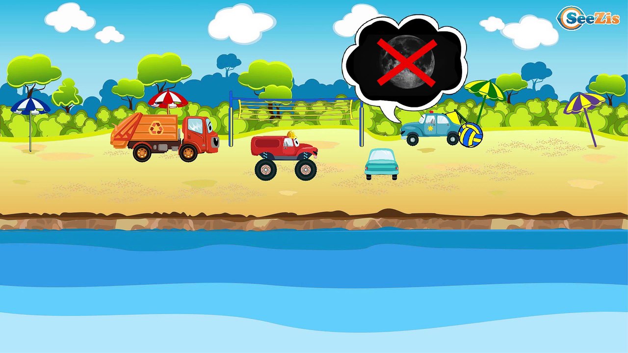 El Coche de Policía es Azul y Carros de Carreras - Dibujo animado de coches - Carritos Para Niños
