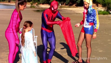 Frozen Elsa GUMBALL PRANK!! w/ Spiderman Anna Joker Baby Superhero Fun in Real Life