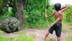 Wow!! Amazing Frog Hunting Using Bow by Two Brothers - How to Catch Frog With Bow