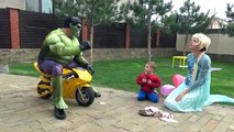 FREAKY JOKER Crushes SpiderBaby Cake Lamborghini Car!Frozen Elsa Spiderman Hulk & Joker in Real Life