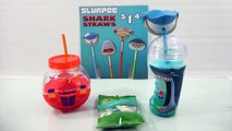 Make Slurpee Slime - Will It Slime? Shark Week Slurpee Chum! Gummy Sharks