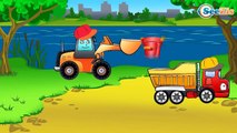 Мультфильмы для детей Экскаватор, Грузовик и Кран - Стройка Склада Мультики про машинки