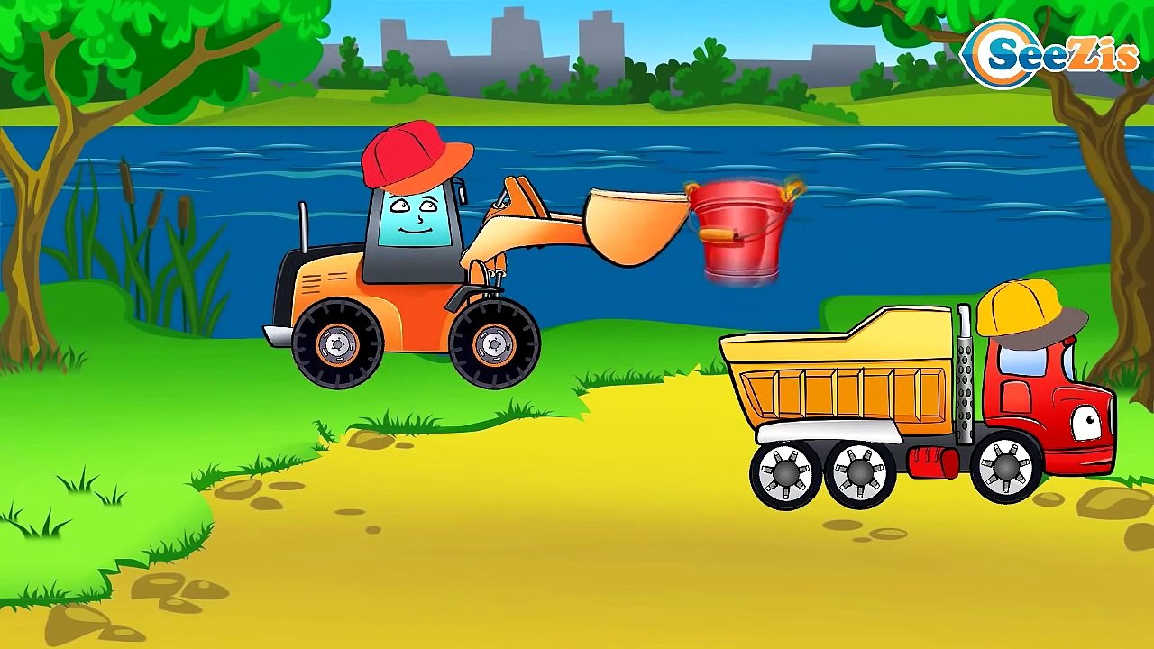 Мультфильмы для детей Экскаватор, Грузовик и Кран - Стройка Склада Мультики про машинки