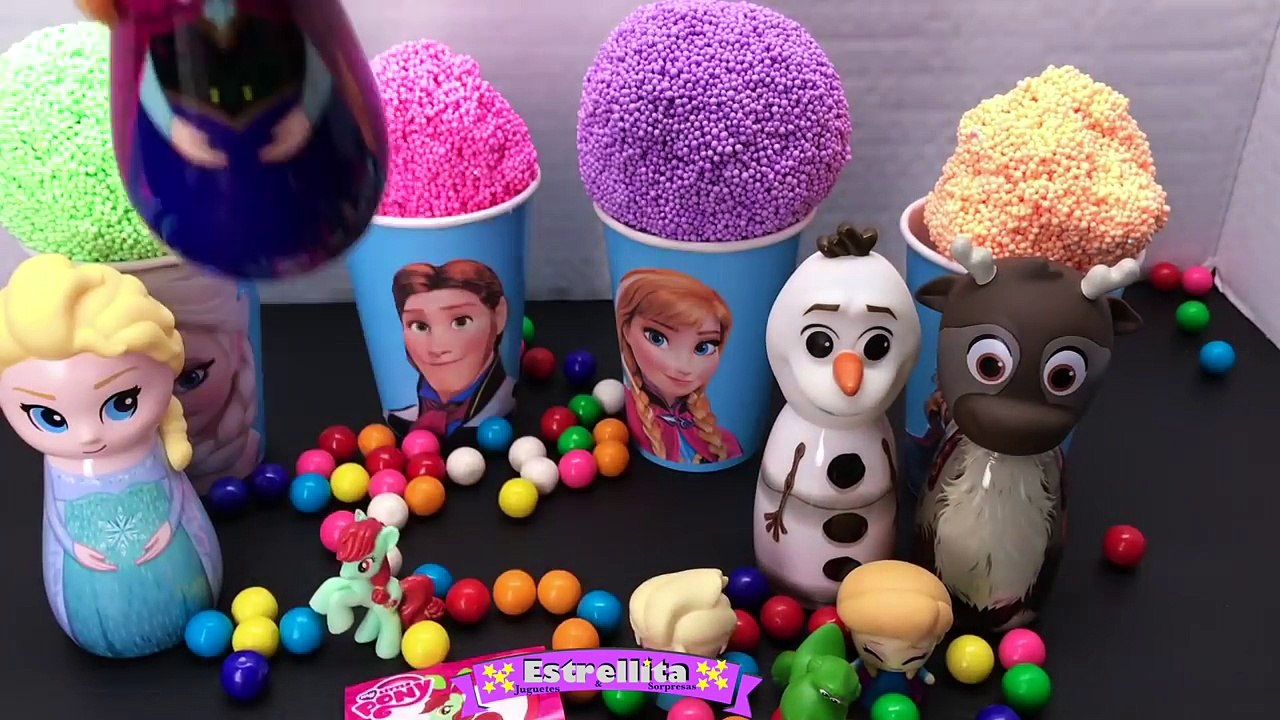 FROZEN HELADOS SORPRESA de Play Foam Elsa Anna Kristof Hans Bolsitas Sorpresas juguetes en Español.