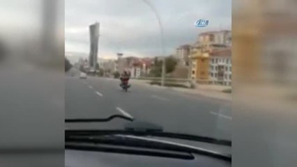 Ankara Trafiğinde Yürekleri Ağızlara Getiren Görüntü