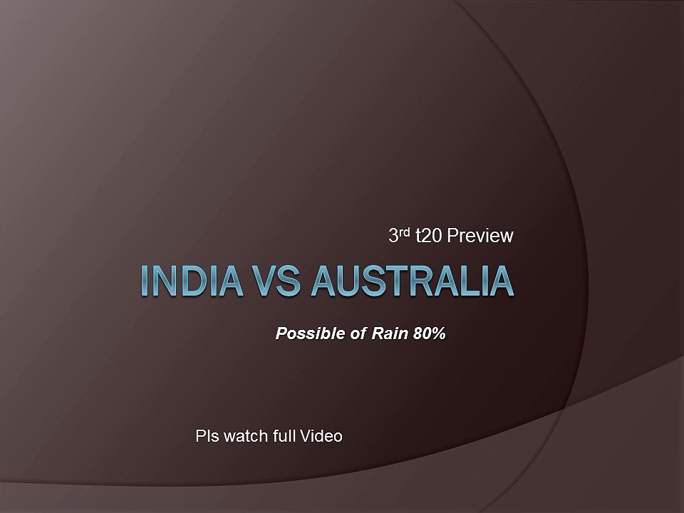 India vs Australia 3rd T20 Match Preview