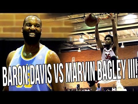 Baron Davis vs #1 High School Player Marvin Bagley III! Bagley DOMINATING Drew League EASILY!