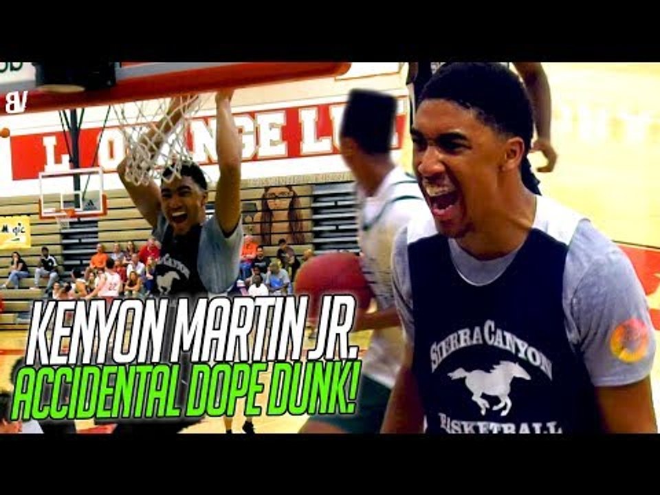 Kenyon Martin Jr IMPROVISES Self-Oop Off BACKBOARD! Sierra Canyon CAN'T MISS vs Long Beach Poly