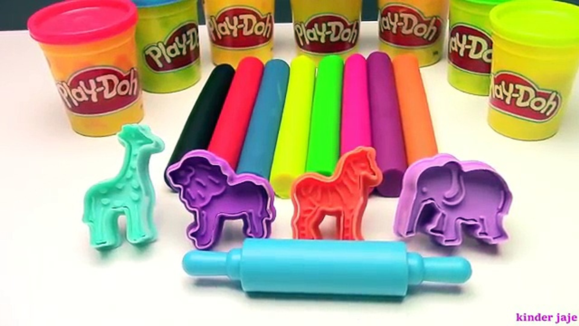 ⁣Plastelin za decu - modle zivotinja LAV, SLON,ZEBRA I ZIRAFA !!Learn Colors With Play Doh