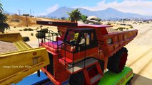 Learn Vehicles - Colors Dump Trucks Transportation on Long Cars with Spiderman in Cartoon for Kids