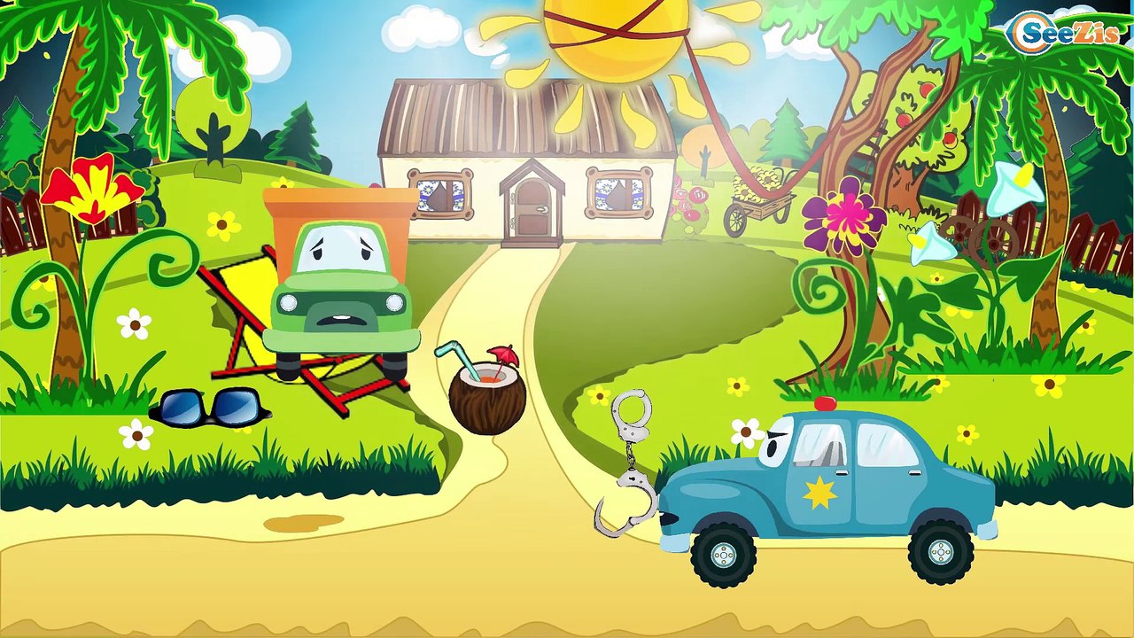 Car Cartoons: Fire truck and Police car and the Truck in the City | Cartoon for kids