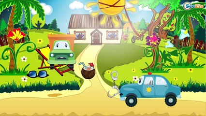 Car Cartoons: Fire truck and Police car and the Truck in the City | Cartoon for kids