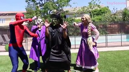 Teacher Rapunzel TEACHES NUMBERS to Spiderman & Joker! w/ The Witch in Real Life
