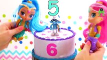 Shimmer & Shine Fidget Spinner Cake Toy Surprise Game! Trolls Poppy Branch Moana Smurfs Bergen Chef!