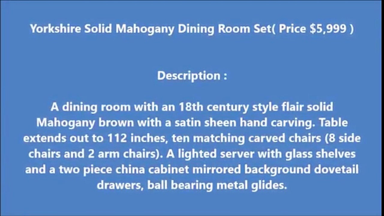 Dining Room Sets, Yorkshire Dining Set  Maryland, Virginia, New Jersey, Pennsylvania