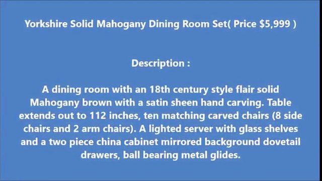 Dining Room Sets, Yorkshire Dining Set Maryland, Virginia, New Jersey, Pennsylvania