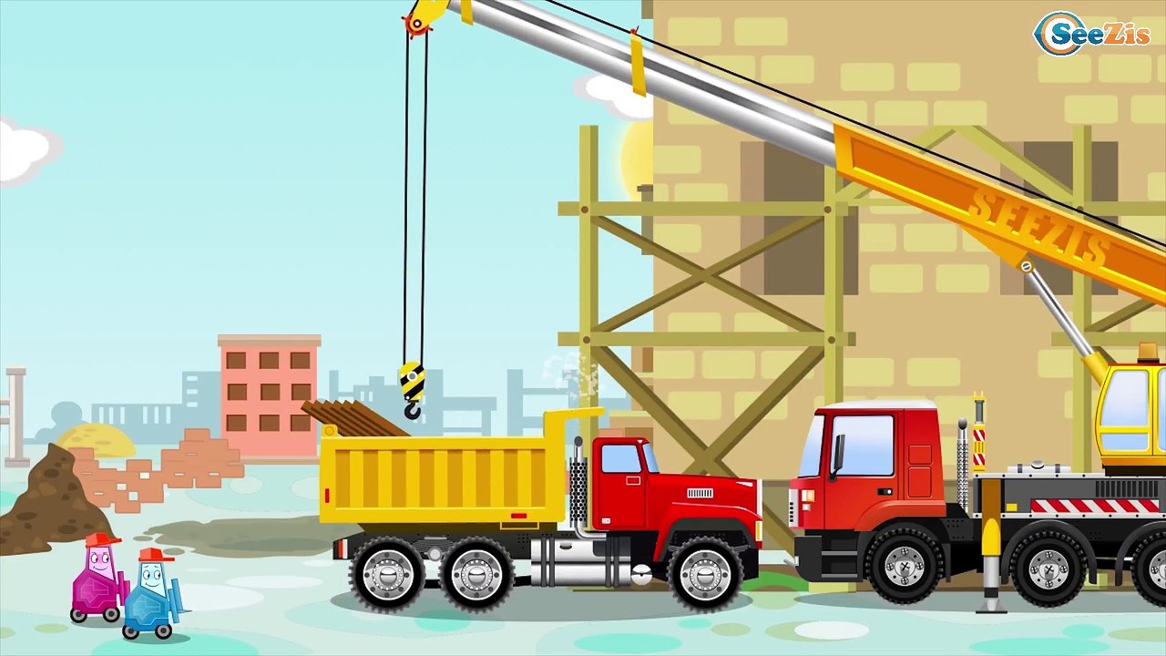 Мультики про машинки для Детей. Грузовичок и Экскаватор на Детской площадке. Строим дом