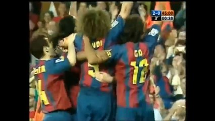 Messi first goal in a barca