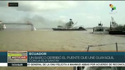 Ecuador: barco derriba puente que une a Guayaquil con la isla Santay