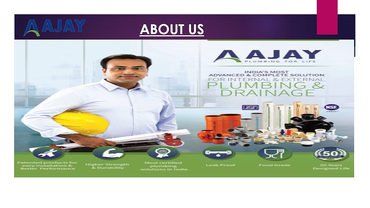 Ajaypipes-Manufactures in India for CPVC, PVC, SWR and UPVC